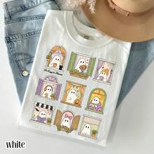 Spooky Halloween Ghost ® Shirt Too Cozy To Haunt Tee Bookish Librarian Reader TShirt - style2 - 查看 6