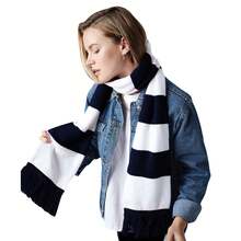 Beechfield Varsity Unisex Winter Scarf (Double Layer Knit) - French Navy / White - View 2