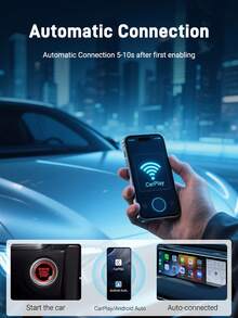 XUDA 2026 New Mini Wired To Wireless 2-In-1 Adapter, Wireless CarPlay & Android Auto, Plug And Play, Compatible With 99% Original Vehicles With CarPlay/Android Auto, 2.4~5.0 GHz WiFi5 - A - View 7