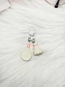 1pc Sports Pattern Cute ABS Plastic (ABS Resin) Badminton Racket Resin Keychain - Sports Keychain - View 5