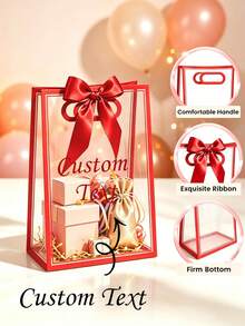 Tas Hadiah Nama yang Dipersonalisasi dengan Pita, Tas Hadiah Ucapan Terima Kasih, Ulang Tahun, Pernikahan, Lamaran Pengiring Pengantin, Suvenir Pesta Pernikahan, Kemasan Hadiah Dekoratif Kustom - MultiWarna - View 1