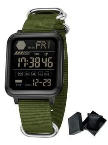 SANDA. SANDA Men's Digital Watch With Multifunction Square Dial And Silicone Strap - one-size - View 12