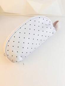 1pc Cute Multi-Layer Stationery Storage Bag, Waterproof Polyester Material, Soft Polka Dot Design, Suitable For Students, High-Aesthetic Girly Style Pencil Case - Multicolor - View 5