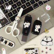 1 Set New Black Cat Theme Creative Cute Cartoon Stationery Set, Suitable For Office And School Use, Perfect Learning Reward - Sets - View 7