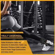 2pcs Cable Machine Ankle Straps, Adjustable Cable Machine Ankle Straps, Comfortable Thickened Gym Workout Ankle Straps (For Glutes, Leg Kicks), Glute Weighted Ankle Straps, Cable Machine Leg Straps - Multicolor - View 7
