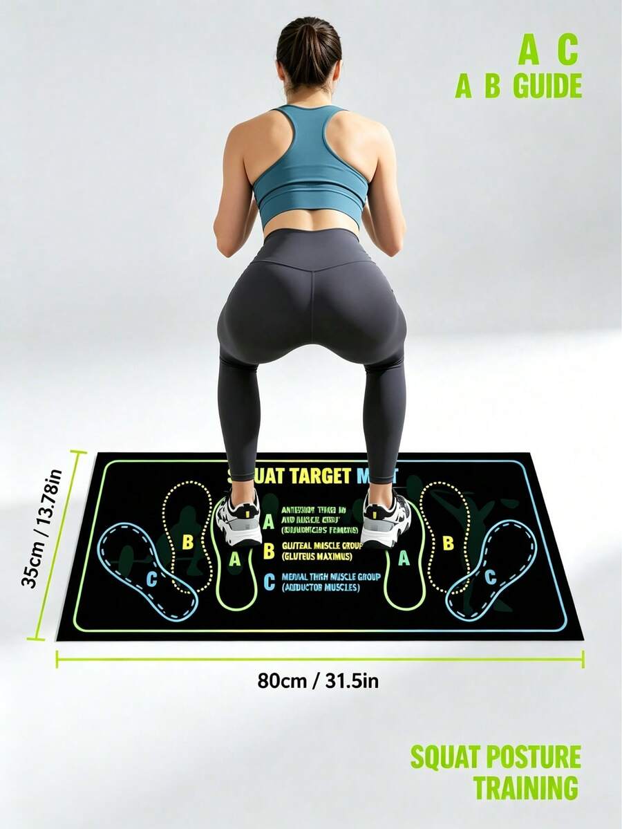 Workouts Squat Guide Mat For Posture Correction And Lower-Body Mobility,Training Mat Yoga Mat Heavy-Duty Fitness Mat Weight Loss Pilates Workout Equipment Home Exercise Set Walking Pad Gym Workout Sets Gym Accessory Halloween Summer Gym