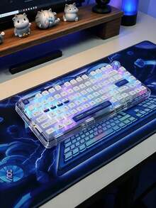 AOC Alas mouse gaming ekstra besar bergaya mecha biru fiksi ilmiah, anti selip, tahan aus, tebal dengan tepi yang dijahit, alas meja kantor, alas keyboard laptop, alas meja besar untuk pelajar/rumah. - Rectangle - View 4