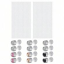 14Pcs/Set Fake Nose Ring Stud Nose Stud Clip On Lip Ear Non Pierced JewelryWith Face Gems, Fake Piercings Belly Button Sticker - Multicolor - View 9