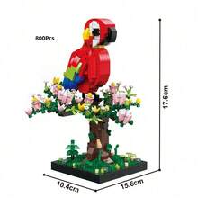 [Charming Desktop Decor]Mini Parrot Building Block Ornament | DIY 3D Colorful Parrot & Tropical Tree Scene | Creative Desktop Decoration | Perfect For Home, Office, Or Display | A Creative Gift For Best Friends, Colleagues, Or Kids - Multicolor - View 9