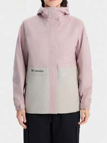 Columbia New Waterproof Outdoor Women's Sports Jacket Hooded Casual Coat - Pink/Off-white - View 1