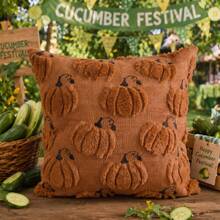 1PC Halloween Pumpkin Pattern Decorative Pillowcase, Soft Plush Sofa Cushion Cover, Suitable For Home Use - Caramel - View 5