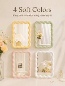 Wavy Makeup Mirror, Desktop Or Wall-Mounted, High Definition Vanity Mirror, Room Decor, Back To School Dorm Supplies - A - View 6