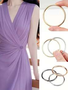 3pcs Multifunctional Metal Scarf & Accessory Clips - Elegant & Fashionable Accessories, Suitable For Scarves, T-Shirts And Belts, Perfect For Various Occasions - Multicolor - View 2