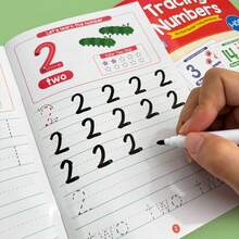 Lachilly Children's Handwriting Practice Book: Letter And Number Tracing Exercises (With Lines), Learning Activities, Early Writing Skills Development, Classroom Essential - Reusable Number Workbook - View 12