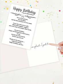 1pc Husband Birthday Card With Envelope, "Happy Birthday To My Incredible Husband" Sentimental Romantic Greeting For Hubby & Spouse, Birthday Surprise & Date Night Gift For Him, Blank Inside - A - View 4