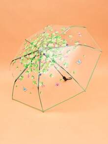 1件 PVC 8骨櫻花蝴蝶數位印花手動透明傘 - 蝴蝶印花傘 - 查看 4