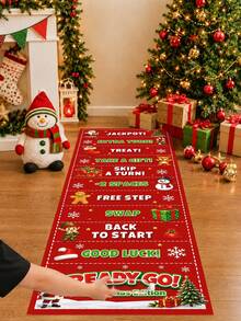 1件裝聖誕紅色遊戲計分捲軸，聚酯纖維 150*50cm 聖誕版 Ready Go 滾動遊戲道具，附卡通文字、聖誕老人、聖誕樹、雪人、薑餅人圖案，家庭聖誕派對互動道具，聖誕快樂裝飾，聖誕裝飾，冬季室內外居家裝飾，節日派對裝飾，聖誕禮物，適合生日派對、公司活動、家庭聚會與團隊建設 - 聖誕A款 - 查看 8