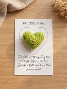Customized Text Pocket Embrace Card, Crochet Heart-Shaped Pattern, Personalized Small Pocket Embrace Gift, Hand-Woven Heart-Shaped Commemorative Card, A Gift To Encourage And Comfort Friends. - Multicolor - View 17