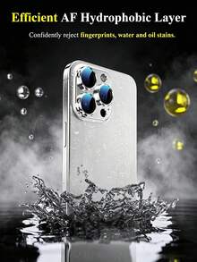 1片 [2026新款] 9H鋼化玻璃相機鏡頭保護膜，適用於 18 Pro/18 Pro Max/17 Pro Max/17 Pro/17/17 Air/16 Pro Max/16 Pro/16 Plus/16/15 Pro Max/15 Pro/15 Plus/15/14 Pro Max/14 Pro/14 Plus/14/13 Pro Max/13 Pro/13/12 Pro Max/12 Pro/12/11 Pro Max/11 Pro/11，[1:1完美貼合] 磨砂金屬防刮高清透明，無氣泡易安裝，相容手機殼 (白色鈦金) - 銀色 - 查看 3