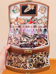802/6pcs Brown Ribbon Bow Hair Accessories Set, High Elasticity Hair Ties And Multi-Style Hair Clips, Vintage Sweet - Suitable For Girls And Women, Daily School, Date, Vacation - Multicolor - View 15
