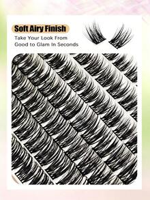 Asiteo 96 Pcs D Curl Mixed Length 8-16mm Fluffy And Wispy Natural Eyelash Extensions DIY Eyelash Reusable,Beginner-Friendly,Individual Lashes At Home - D - View 2