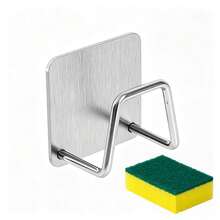 2/4pcs Stainless Steel Kitchen & Bathroom Storage Set - Kitchen Sink Drain Rack, Cutting Board & Pot Lid Organizer, Bathroom Sponge Hook Rack, Cleaning Supplies Storage Rack With Hooks, Wall-Mounted Scale Holder, No-Drill Wall-Mount Design, Damage-Free Adhesive Installation, Durable Stainless Steel Material, Space-Saving Organizer, Suitable For Bathroom And Home Gym, Stylish Design, Sturdy Structure - Multicolor - View 2