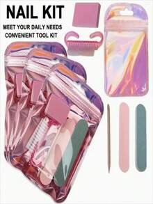 1-15 pièces Mini limes à ongles et repousse-cuticules, limes à ongles double face, repousse-cuticules en bois, soins de manucure, convient pour la rentrée scolaire, Halloween, cadeaux de Noël - multicolore - Voir 6