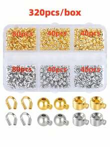 20-200pcs Jewelry Making Kit | Gold-Plated Flat Clasp, U-Shaped Hook, Bead Spacers, Metal Wire Connectors, Clasp Wrappers, Handmade Beaded Necklace - Multicolor - View 19