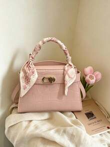 Fashionable Versatile Black Minimalist Elegant Handbag/Shoulder Bag, Suitable For Young Women, Students, Girls, Career Women And Fashion Enthusiasts - Pink - View 3
