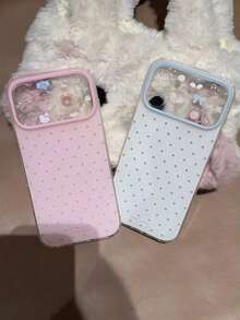 Casing Ponsel Anti Jatuh Mengkilap Motif Polkadot Lucu, Kompatibel dengan iPhone 17 Pro Max 11 12 13 14 15 16 Pro Max, Casing Pelindung IMD, Hadiah untuk Anak Perempuan - Berwarna merah muda - View 4