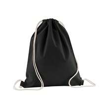 Westford Mill Organic Cotton Drawstring Bag - Black - View 2