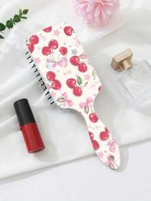 Summer Blue Turtle Pattern Straight Hair Cushion Brush, College Style Ocean Shell Pattern Large Massage Breathable Handheld Comb, Back To School Essential, INS Style Floral Comb, Birthday And Holiday Gift, For Family And Friends - Multicolor - View 4