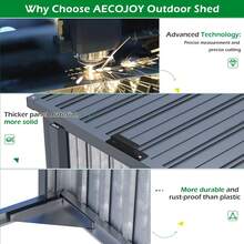 YODOLLA Trash Can Storage Box Set For 3 Bins (Up To 240 L) | Lockable Garden Cabinet / Weatherproof Outdoor Storage Shed - Grey - View 8