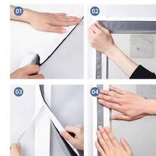 WHITE Zipper Window Screen, High Transparency Encrypted Mosquito Net, Special Mosquito Net, Breathable, No Drilling Required, Washable - Black Zippered Window Screen - View 7