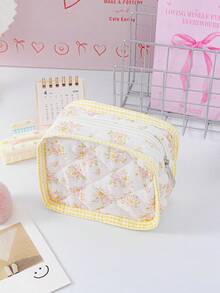 1 Buah Kantong Penyimpanan Mini Motif Bunga Berbentuk Hati, Tas Kosmetik & Pembalut Portabel. Cocok untuk Kosmetik, Hadiah Luar Biasa untuk Perjalanan & Kembali ke Sekolah. - MultiWarna - View 15