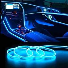 5m Car EL Glowing Wire, USB Plug Powered, Easy Installation, Soft Light Effect Creates Premium Interior Atmosphere, Beautifies Car Interior Space, Practical Car Ambient Decoration Light - A - View 1