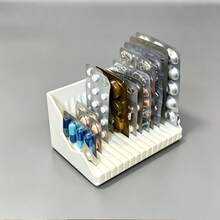15-Slot Pill Blister Pack Storage Box, Can Hold Whole Blister Packs, Portable Home Medication Organizer - Multicolor - View 2