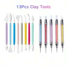 18/13/9/4Pcs Clay Sculpting Tools Set Double Ended Ball Stylus Silicone Tips,Pointed Tips Stainless Steel For Pottery Cake Decorating - Multicolor - View 12