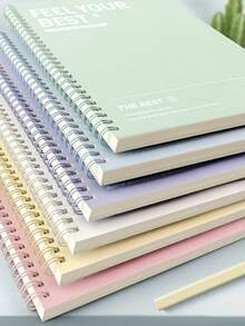 8 PCS Set, Including 2 Spiral Notebooks In Random Colors And 6 Pens, Easy A5 Hardcover Spiral Notebook, Tearable Pages With Horiz, First Day Of School - Multicolor - View 6