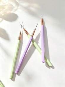馬卡龍淡紫色與淡綠色美甲勾線筆,超細精準筆尖,適用於繪製美甲線條與圖案 - 紫丁香色 - 查看 6