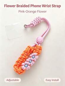 1pc Dopamine Color Handmade Woven Daisy Phone Wrist Strap, Multi-Use Bag & Key Pendant, Cute Gift For Girls - Multicolor - View 12