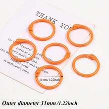 20 buah Ring Pengikat Kertas Longgar Warna Oranye Muda, Ring O-Ring Logam Terbuka yang Dapat Digunakan Kembali, Cocok untuk Kartu Indeks, Kartu Flash, Buku Catatan Perencana, Album Foto, Scrapbooking, Gantungan Kunci DIY, Pengorganisasian Kantor dan Belajar - Set - View 3