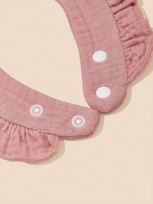 6Pcs Ruffled Crinkle Cotton Baby Drool Bibs, Absorbent Pure Cotton Stain Resistant Feeding Bibs For Newborn Boys Girls All Season - Multicolor - View 4