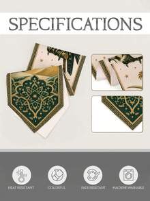 1pc,Crafted Table Runner,Arabian Style,Saudi National Day Triangular Table Runner,Microwave Dust Cover,Protective Cover,Rectangular Tablecloth,Washable,Suitable For Home Dinner,Coffee Table,Kitchen And Dining Room Decoration,Table Decoration Party And Scene Decoration,Home Decor,Outdoor Patio Table Runner Decoration,Entrance Decoration,Fireplace Towel Decoration - Multicolor - View 9