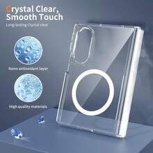 Transparent Magnetic Phone Case, Compatible With MagSafe, Spring Magnetic Hinge Protection, Strong Magnetic Ultra-Thin 360° Protective Phone Cover, Compatible With Samsung Galaxy Z Fold8, Z Fold 8 Ultra, Z Fold 7, Z Fold 6, Z Fold 5 - Clear - View 8