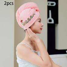 1-3 buah Topi Pengering Rambut Panjang Wanita QUEEN Bordir Baru, Tebal, Sangat Menyerap, Lembut dan Nyaman. - MultiWarna - View 13
