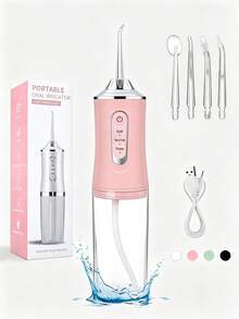 Electric Water Flosser, Portable Water Flosser With 3 Modes And 4 Nozzles, Wireless USB 800mAh Battery Rechargeable Water Flosser, Suitable For Travel, Home, Braces And Dental Care, Perfect As A Holiday Gift - Multicolor - View 15