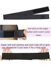 4pcs Adjustable Elastic Wig Bands, Polyester Non-Woven Fabric Woven, Edge Fixing Strap, Lace Frontal Fixing Strap, Suitable For Regular Hair, Wig Fixing Accessories - View 4