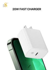 D8 1件 20W USB C 充電器，PD 快充，USB-C 線手機充電器，相容於 17/16/15 Plus、15 Pro、15 Pro Max、Pro 12.9 Gen 5/4/3、Galaxy S23 Ultra/S23/S23+/S22/S22 S21 S20 Ultra/S22+/S21+/Ultra/S20/S20+，20W USB C 充電器適用於 iPhone 17/16/15/Pro，USB-C 充電線 - 查看 4