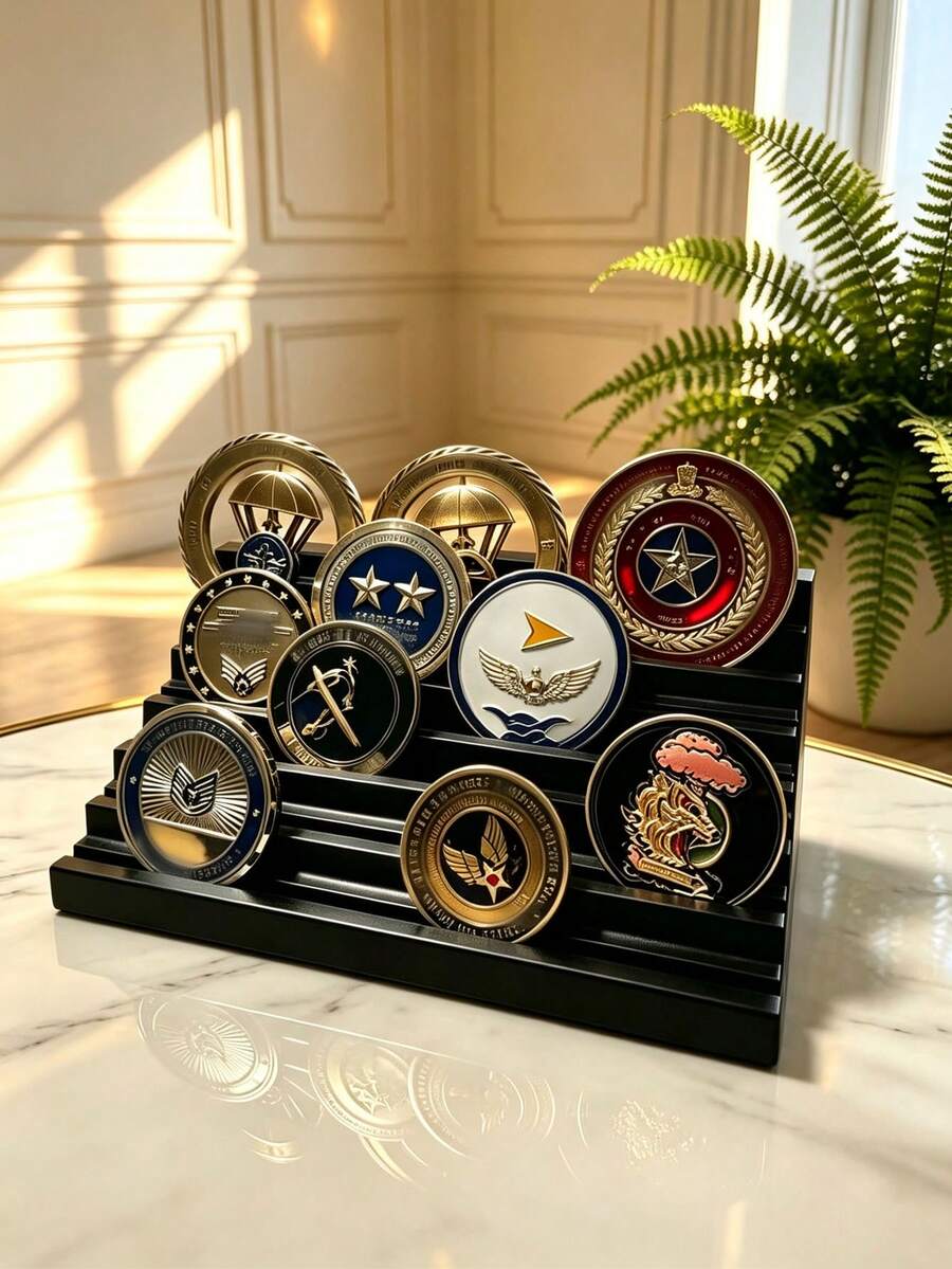 Commemorative Coin Display Stand/Desktop Storage Rack, Multi-Layer Commemorative Coin Display Stand, Combines Storage And Display, Suitable For Game Room, Study And Office Decoration, Also An Excellent Gift Choice - Multicolor - View 1